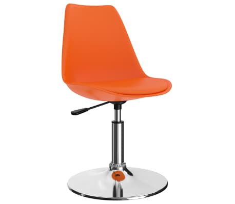 vidaXL Καρέκλες Τραπεζαρίας Περιστρεφόμενες 6 τεμ. Πορτοκαλί Δερματίνη