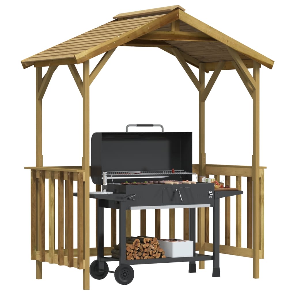 vidaXL impregnált fenyőfa grillezőfészer 163,5 x 93 x 210 cm