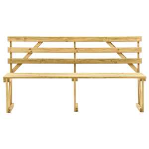 vidaXL Градинска пейка, 170 см, импрегнирана борова дървесина