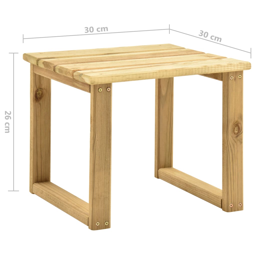 vidaXL Sunbed Table 30x30x26 cm Impregnated Pinewood