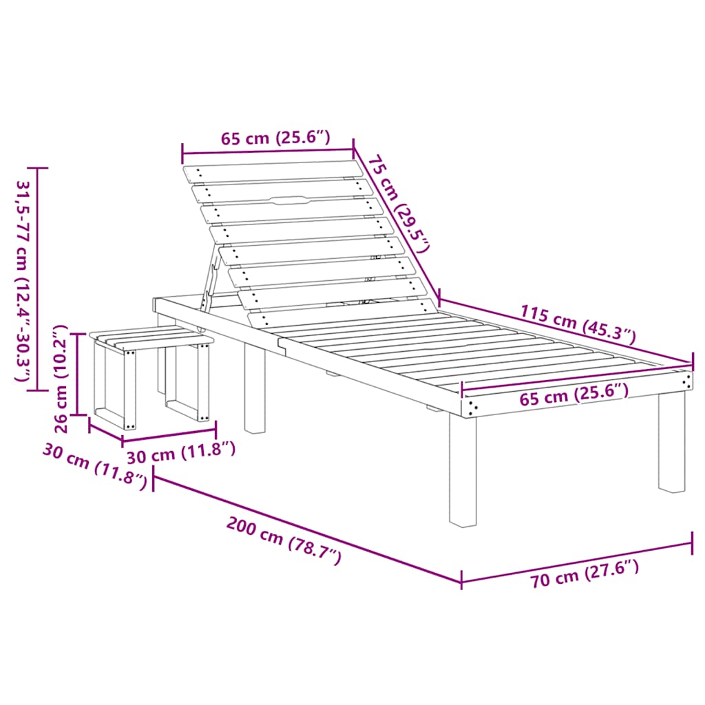 Sezlong de gradina cu masa vidaXL, lemn de pin tratat, 200 x 70 x 31,5-77 cm 1 8720286211397 g en hd 11