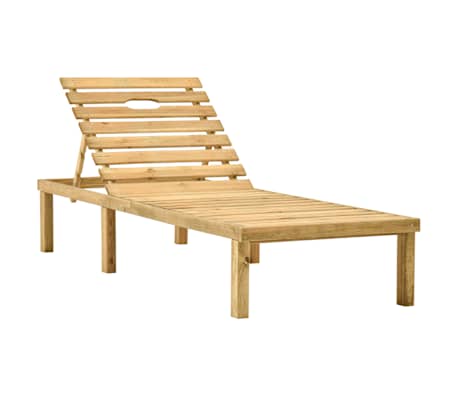 vidaXL Chaise longue de jardin avec table Bois de pin impr&eacute;gn&eacute;