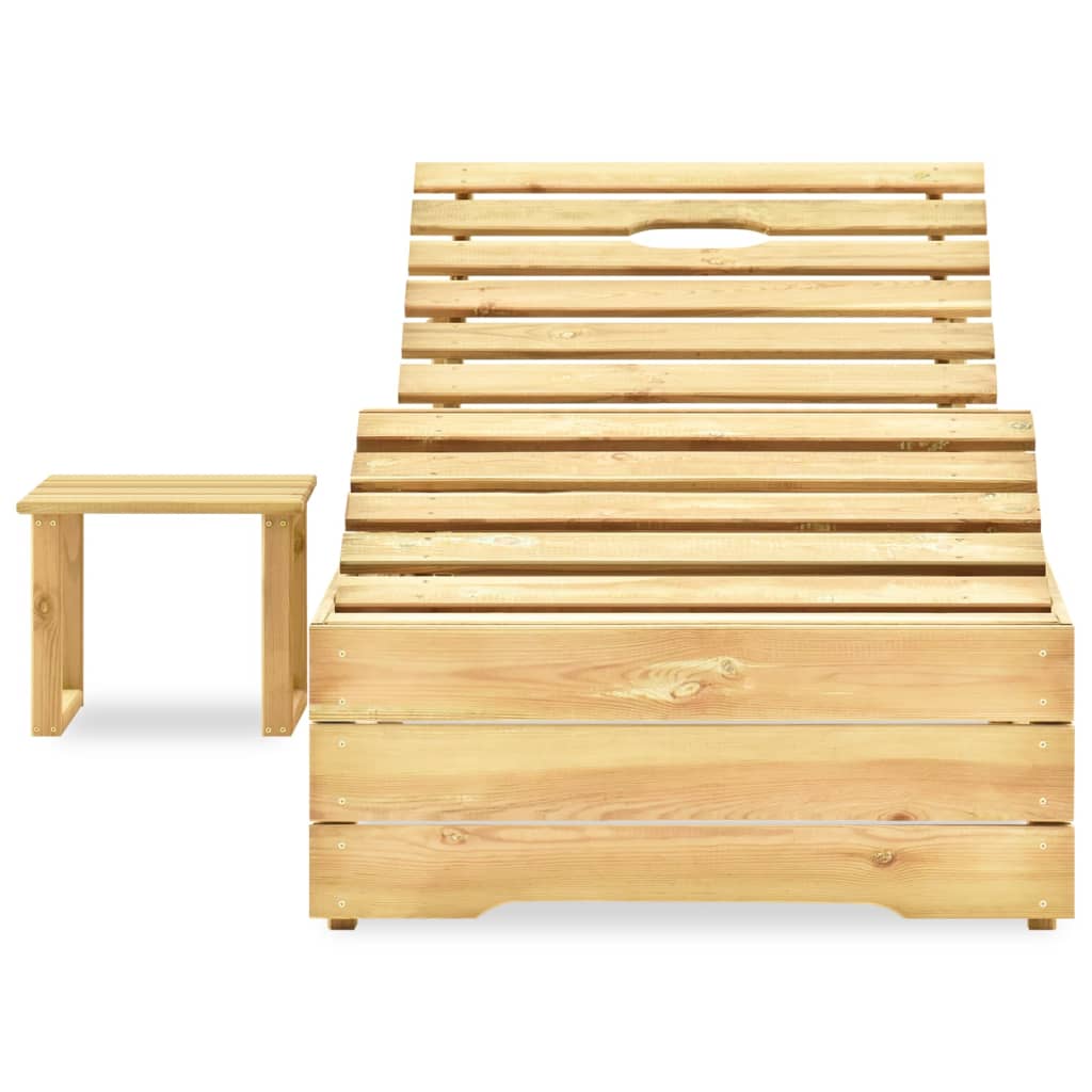 

vidaXL Ligbed met tafel groen geïmpregneerd grenenhout