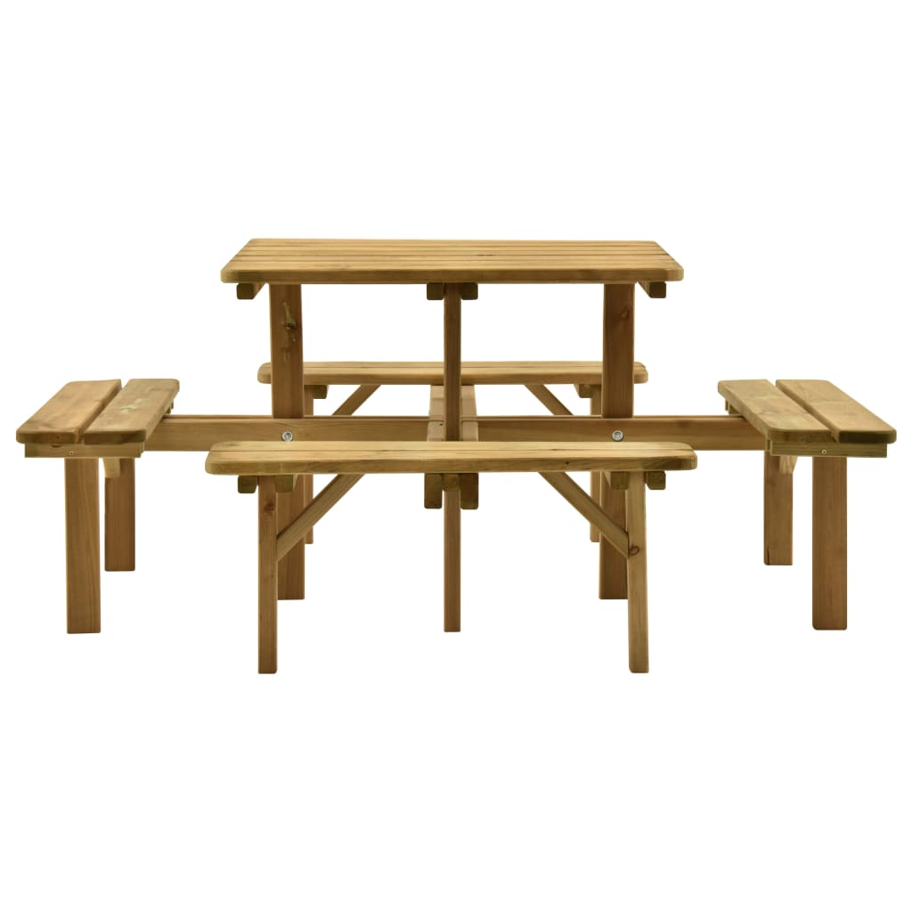 

vidaXL Picknicktafel 4 zijden 172x172x73 cm geïmpregneerd grenenhout