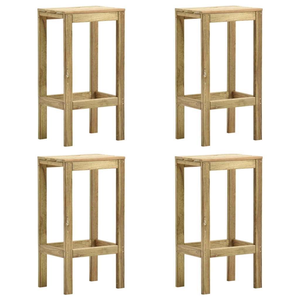 vidaXL Tabourets de bar de jardin 4 pcs Bois de pin imprégné