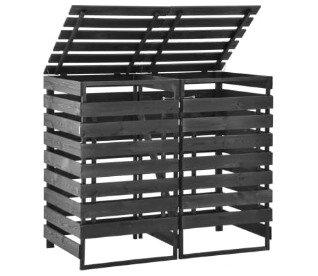 vidaXL Πλαίσιο Διπλό για Κάδους 140x75x121 εκ. Βαμμένο Μασίφ Πεύκο
