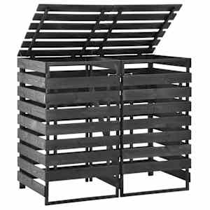 vidaXL Πλαίσιο Διπλό για Κάδους 140x75x121 εκ. Βαμμένο Μασίφ Πεύκο