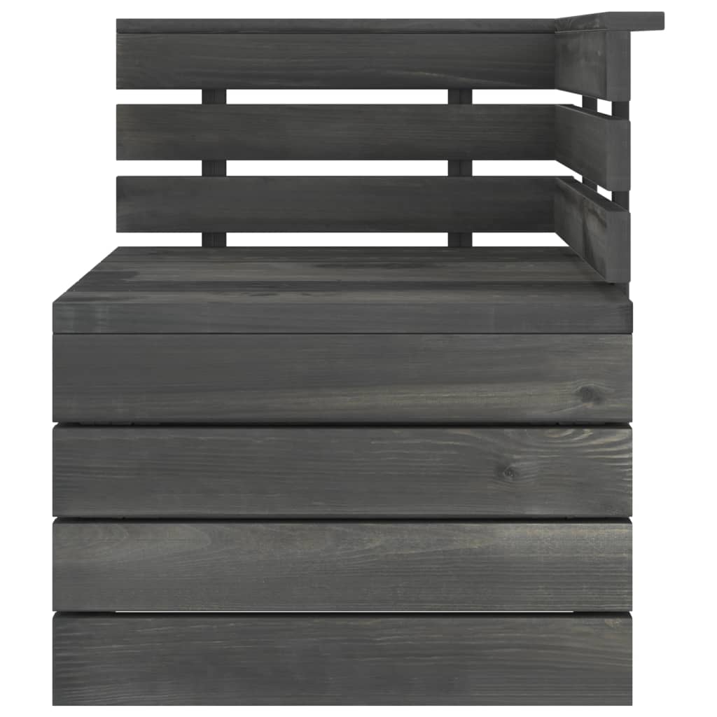 Thumbnail - vidaXL Garten-Paletten-Ecksofa Massivholz Kiefer Dunkelgrau