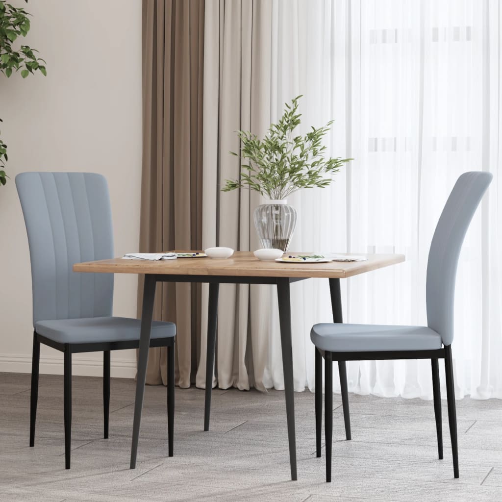 vidaXL Chaises à manger lot de 2 gris clair velours