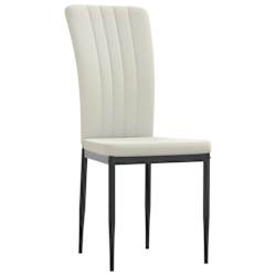 vidaXL Eetkamerstoelen 2 st fluweel cr&egrave;mekleurig