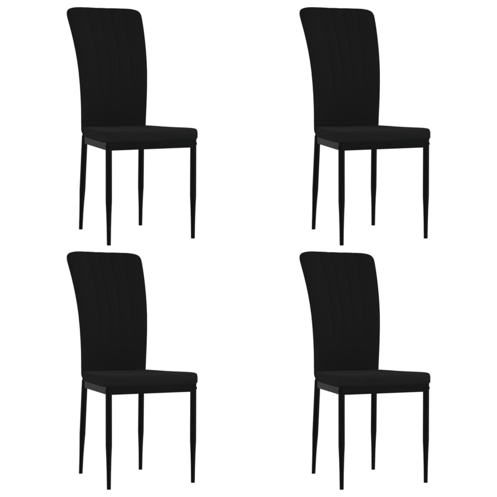  Jedálenské stoličky 4 ks čierne zamatové