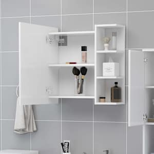 Koupelnová skříňka se zrcadlem bílá 62,5x20,5x64 cm kompozit - obrázek 3