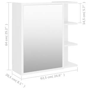 Koupelnová skříňka se zrcadlem bílá 62,5x20,5x64 cm kompozit - obrázek 10