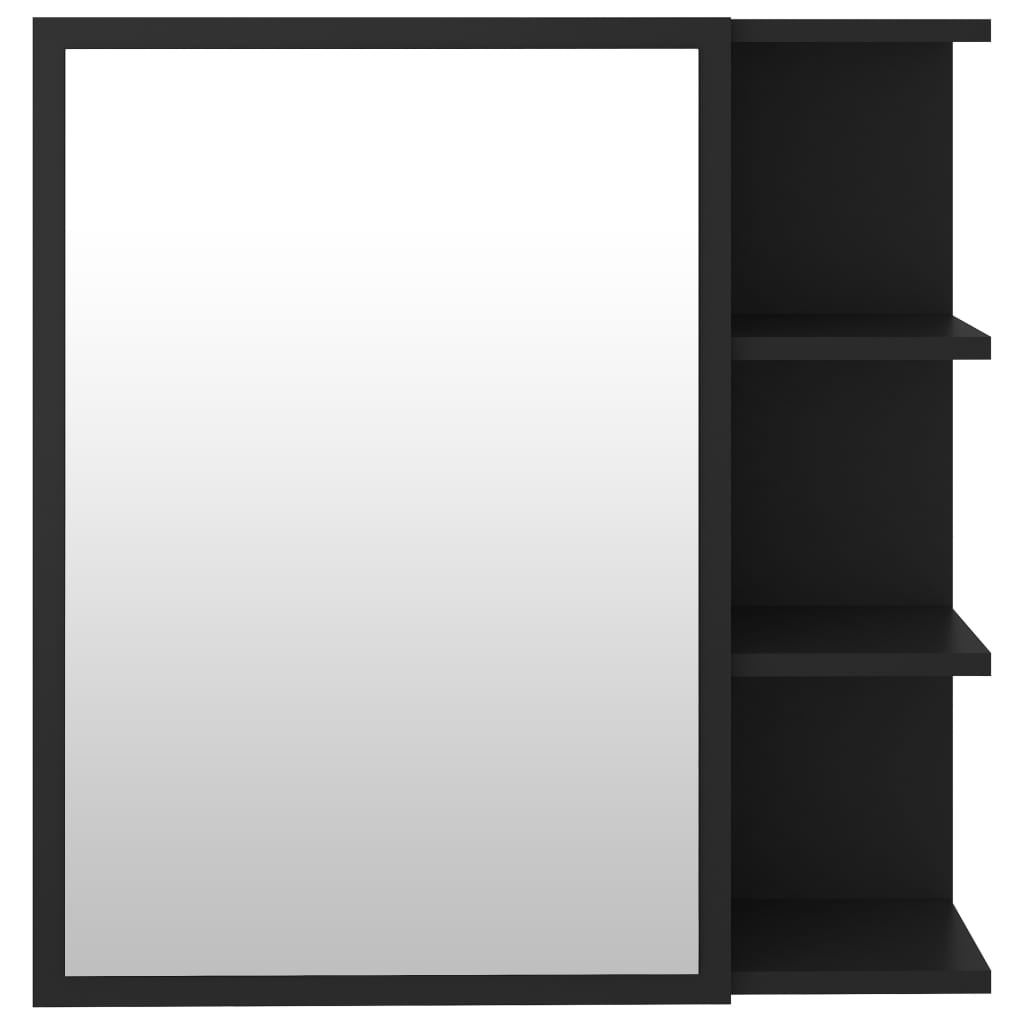 Bad-Spiegelschrank Schwarz 62,5×20,5×64 cm Spanplatte