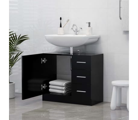 vidaXL Armoire d'&eacute;vier Noir 63x30x54 cm Bois d'ing&eacute;nierie