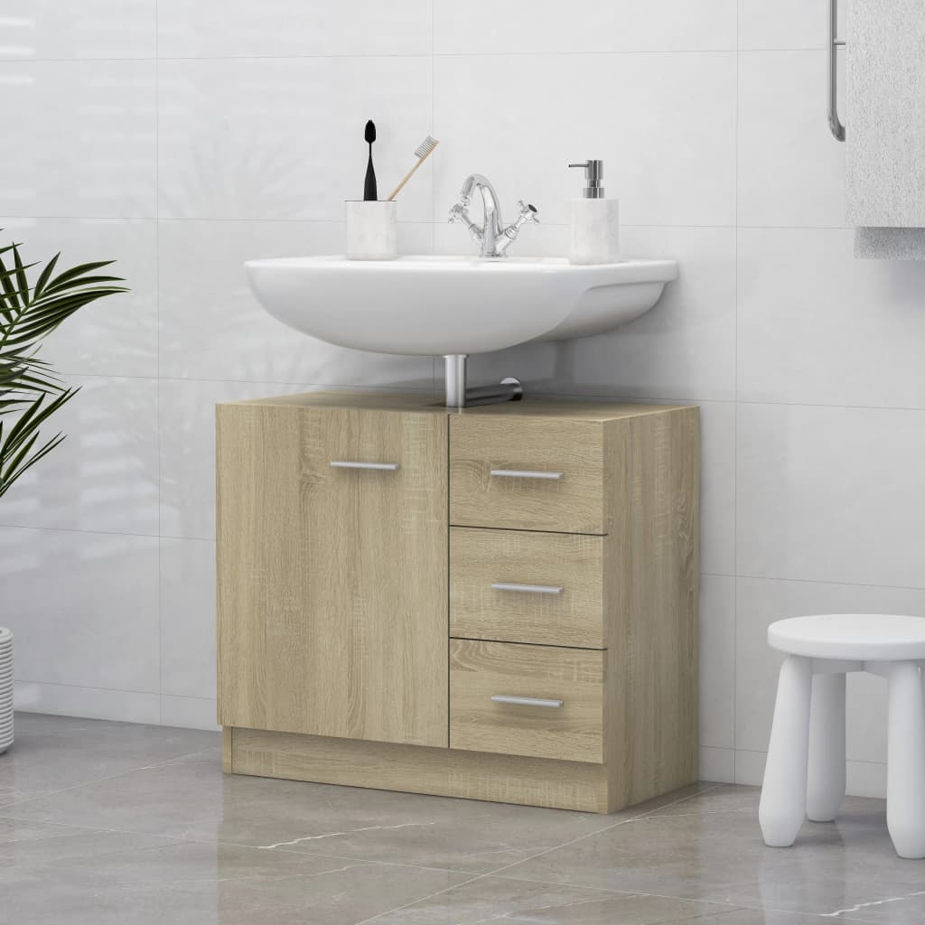 vidaXL Szafka pod umywalk�, kolor d�b sonoma, 63x30x54 cm, p�yta