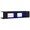 vidaXL telerialus LED-tuledega, must, 135x39x30 cm