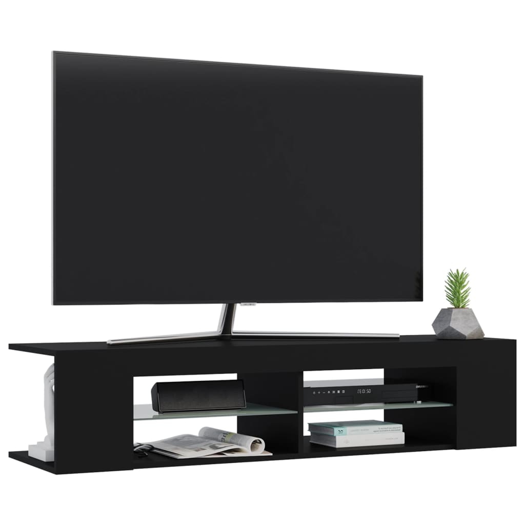 Meuble TV avec lumières LED Noir 135x39x30 cm | meublestv.fr 7