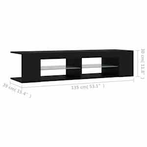 TV skříňka s LED osvětlením černá 135 x 39 x 30 cm - obrázek 14