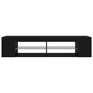 TV skříňka s LED osvětlením černá 135 x 39 x 30 cm - obrázek 8