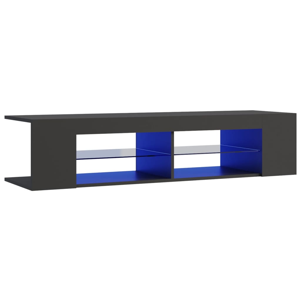 

vidaXL TV Cabinet with LED Lights Gray 53.1"x15.4"x11.8"