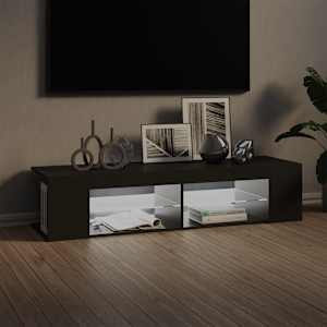 vidaXL TV-benk med LED-lys grå 135x39x30 cm