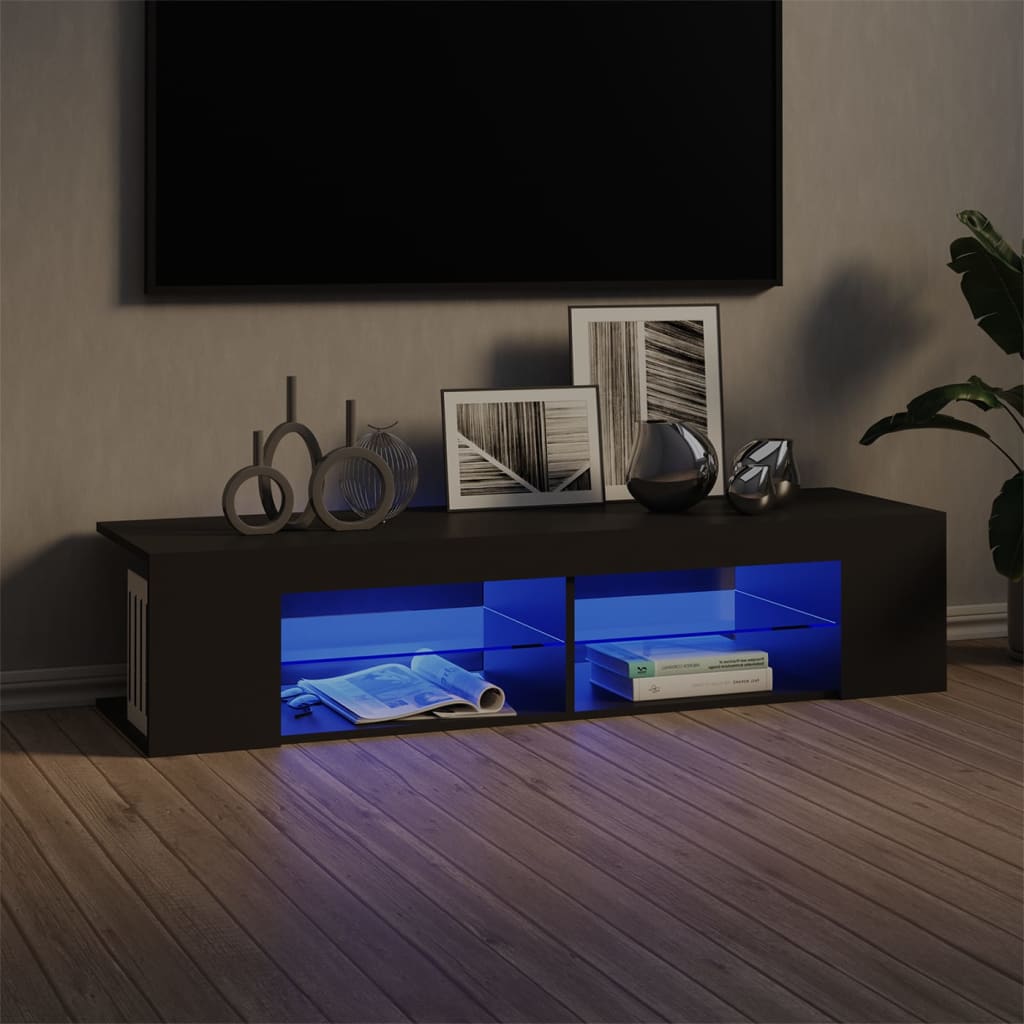 Meuble TV avec lumières LED Gris clair 135x39x30 cm | meublestv.fr 2