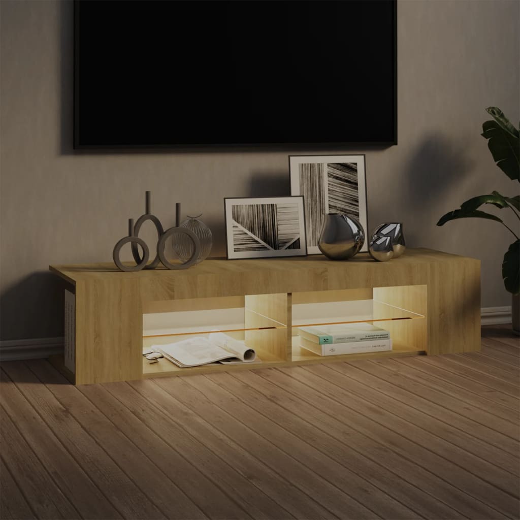 

vidaXL Tv-meubel met LED-verlichting 135x39x30 cm sonoma eikenkleurig