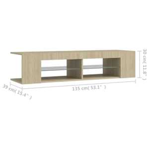 TV skříňka s LED osvětlením dub sonoma 135 x 39 x 30 cm - obrázek 14