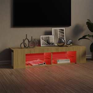TV skříňka s LED osvětlením dub sonoma 135 x 39 x 30 cm - obrázek 4