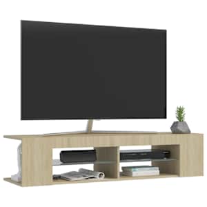 TV skříňka s LED osvětlením dub sonoma 135 x 39 x 30 cm - obrázek 6