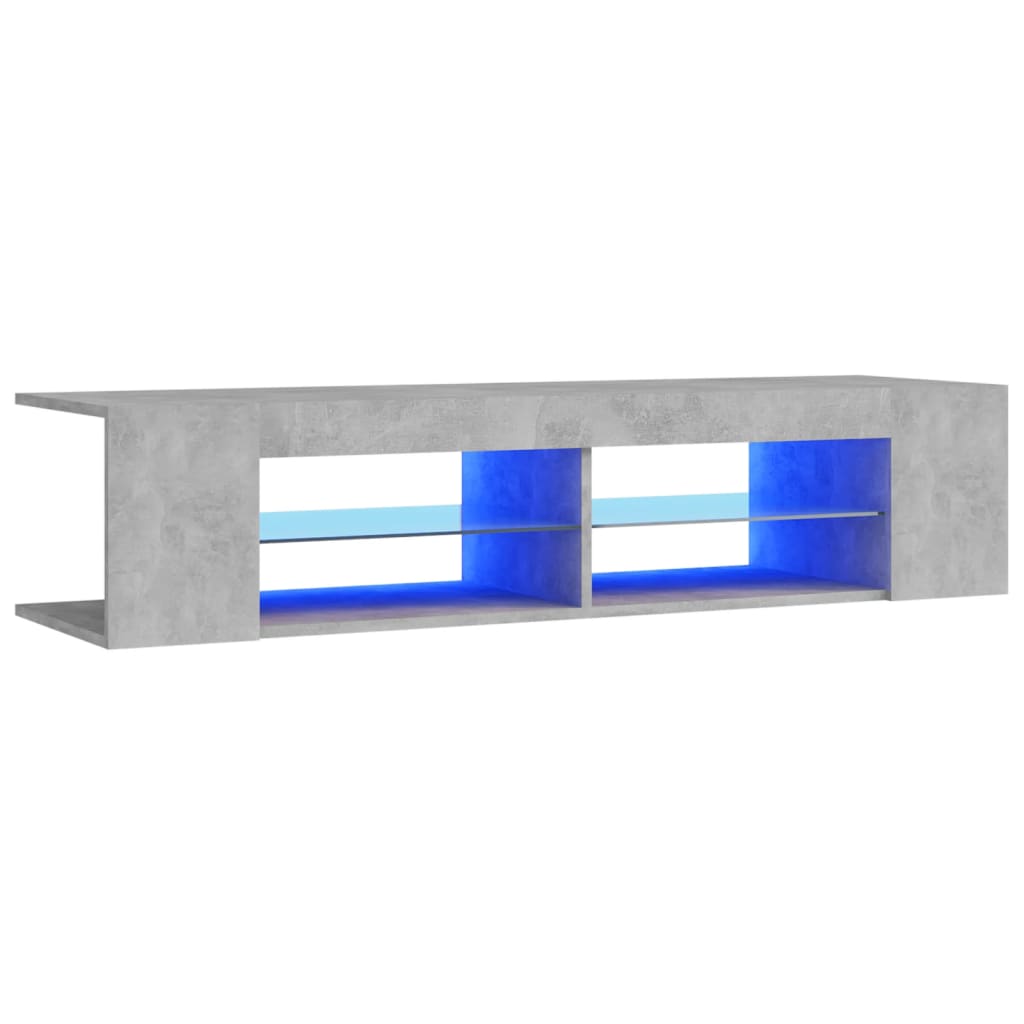 vidaXL TV skříňka s LED osvětlením betonově šedá 135 x 39 x 30 cm