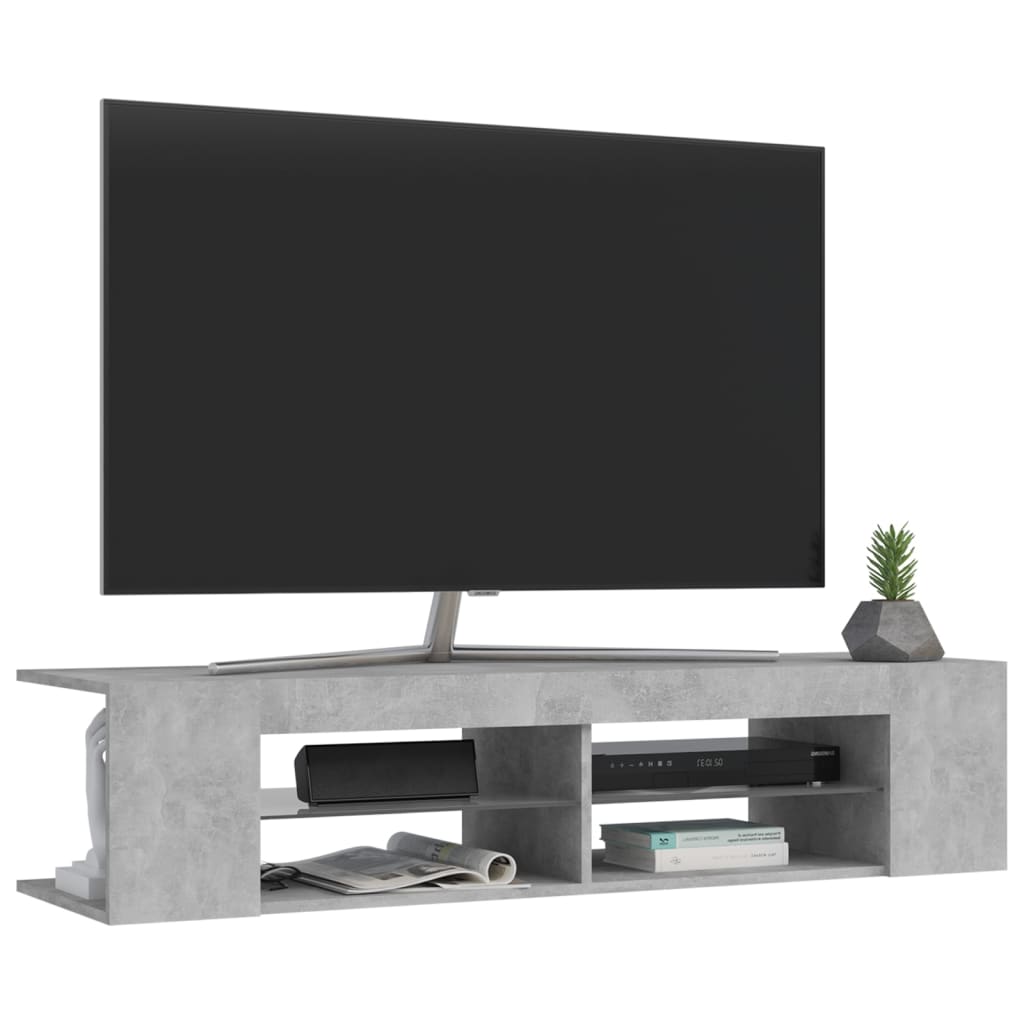 Meuble TV avec lumières LED Gris béton 135x39x30 cm | meublestv.fr 7
