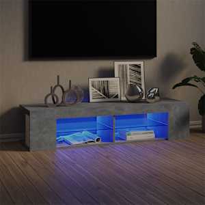 TV skříňka s LED osvětlením betonově šedá 135 x 39 x 30 cm - obrázek 1