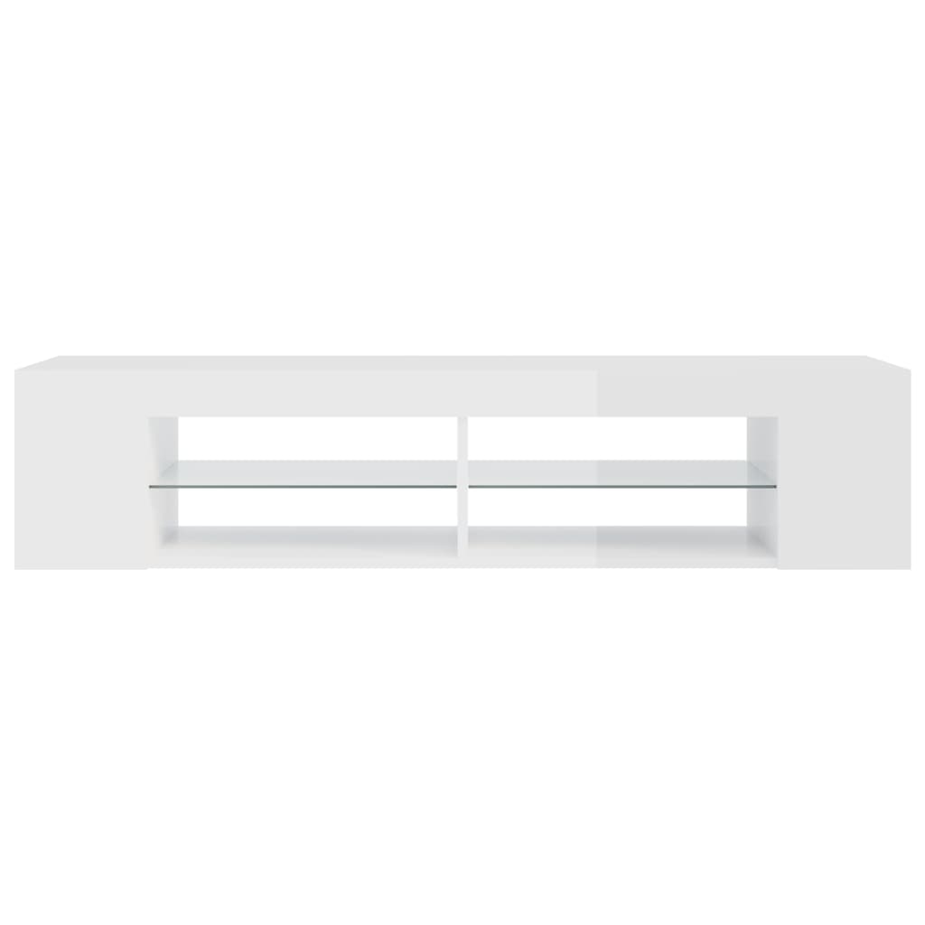 Meuble TV avec lumières LED Blanc brillant 135x39x30 cm | meublestv.fr 9