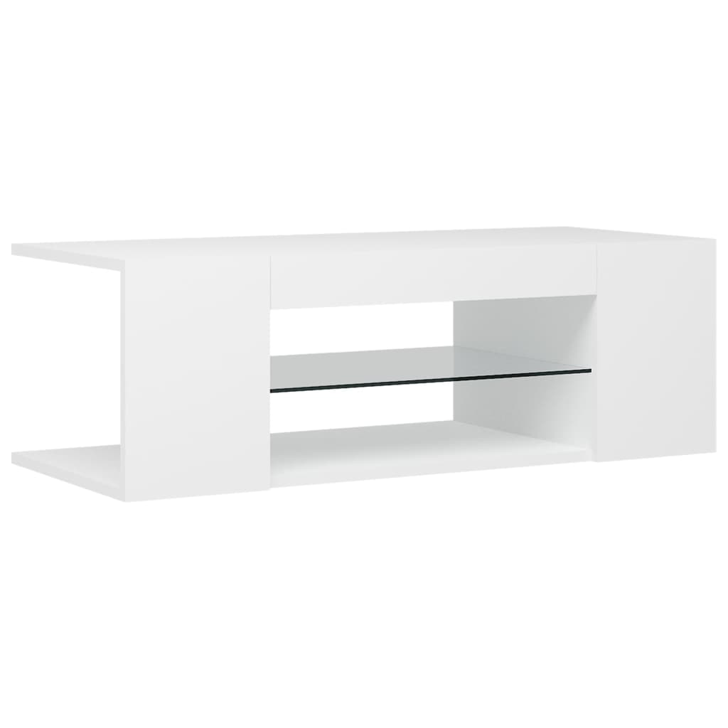 

vidaXL TV Cabinet with LED Lights White 35.4"x15.4"x11.8"