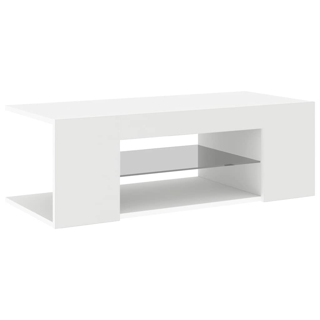 vidaXL TV skříňka s LED osvětlením bílá 90 x 39 x 30 cm