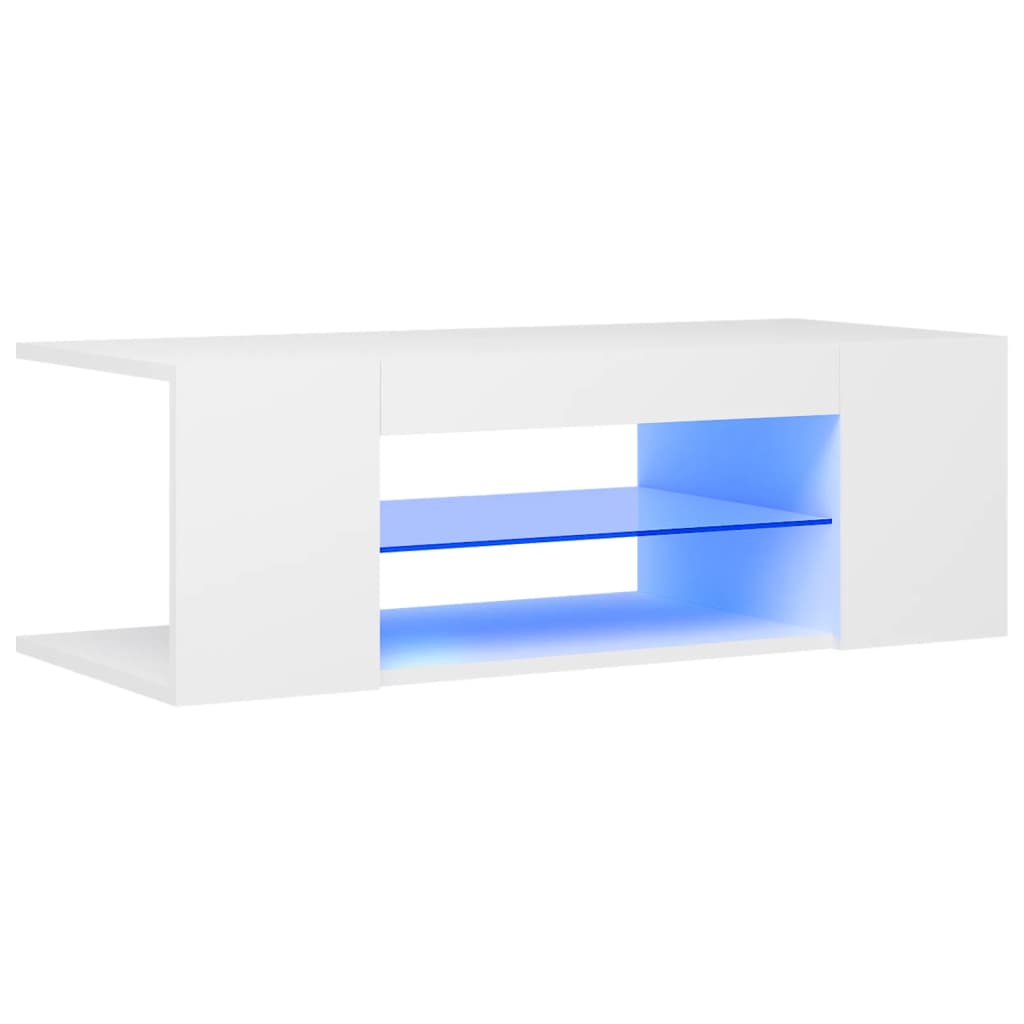 TV-Schrank mit LED-Leuchten Weiß 90x39x30 cm