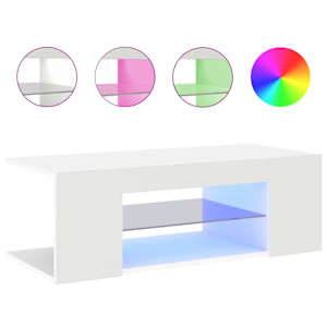 TV skříňka s LED osvětlením bílá 90 x 39 x 30 cm - obrázek 8