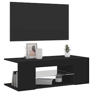 TV skříňka s LED osvětlením černá 90 x 39 x 30 cm - obrázek 3