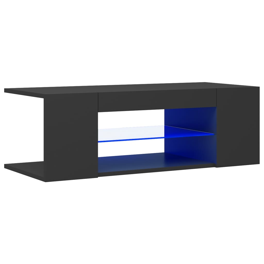

vidaXL TV Cabinet with LED Lights Gray 35.4"x15.4"x11.8"