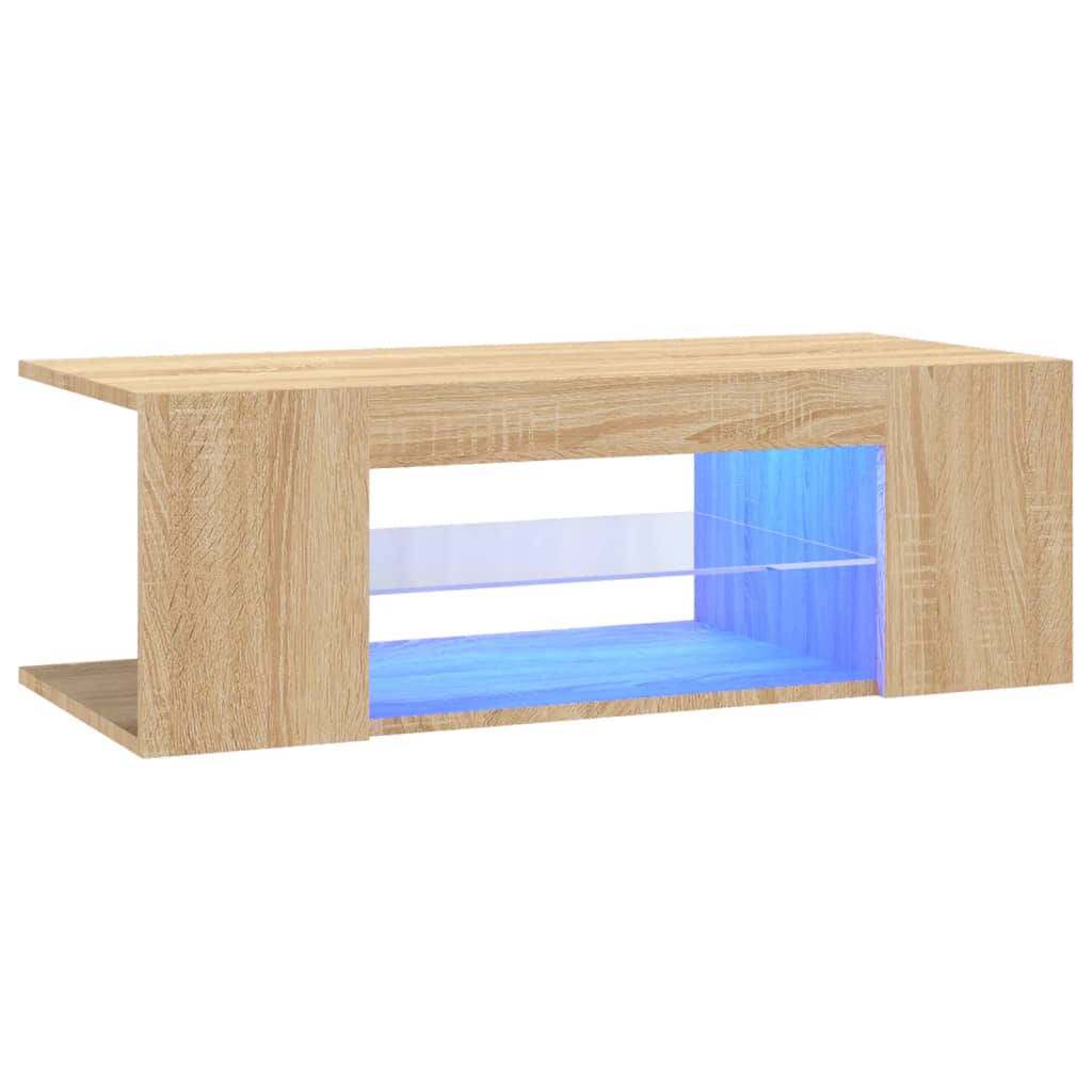 vidaXL TV skrinka s LED svetlami dub sonoma 90x39x30 cm