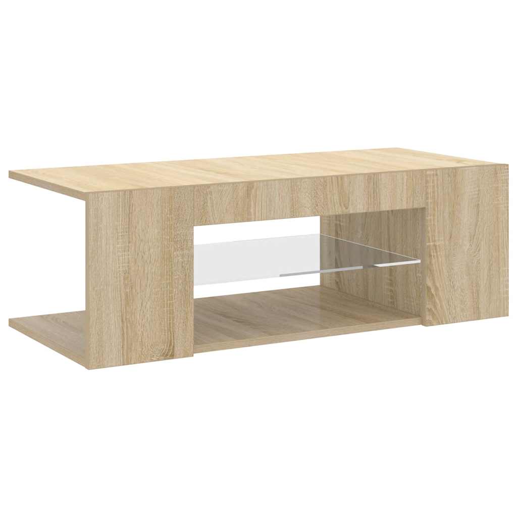 vidaXL TV skříňka s LED osvětlením dub sonoma 90 x 39 x 30 cm