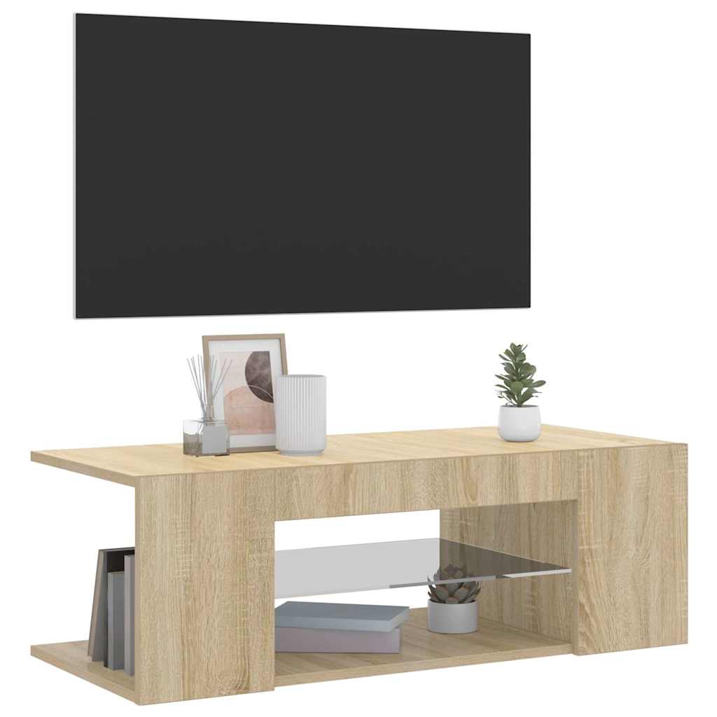 vidaXL sonoma tölgy színű TV-szekrény LED lámpákkal 90 x 39 x 30 cm