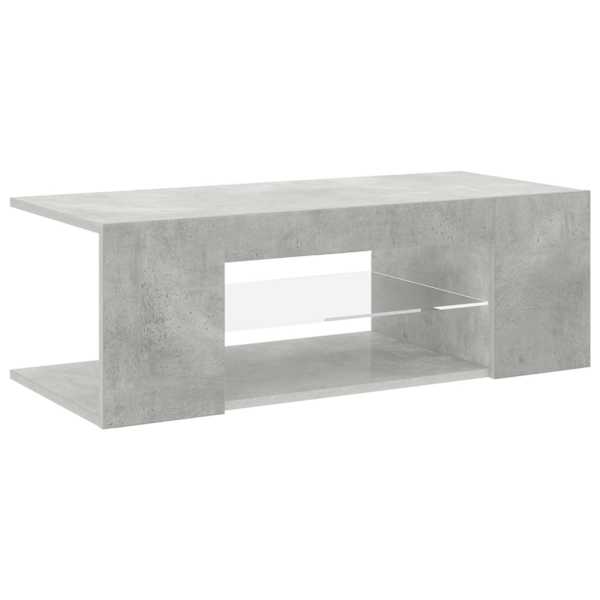 vidaXL telerialus LED-tuledega, betoonhall, 90 x 39 x 30 cm