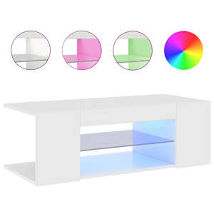 TV skříňka s LED osvětlením bílá s vysokým leskem 90x39x30 cm - obrázek 8