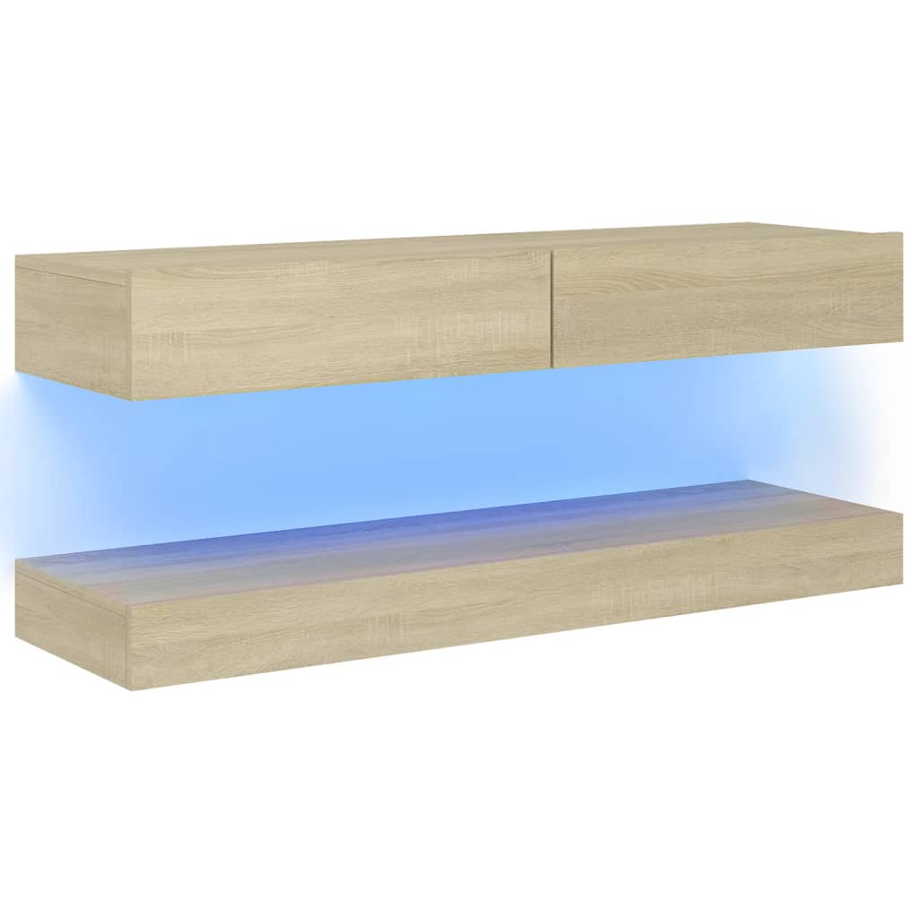 

vidaXL TV Cabinet with LED Lights Sonoma Oak 47.2"x13.8"