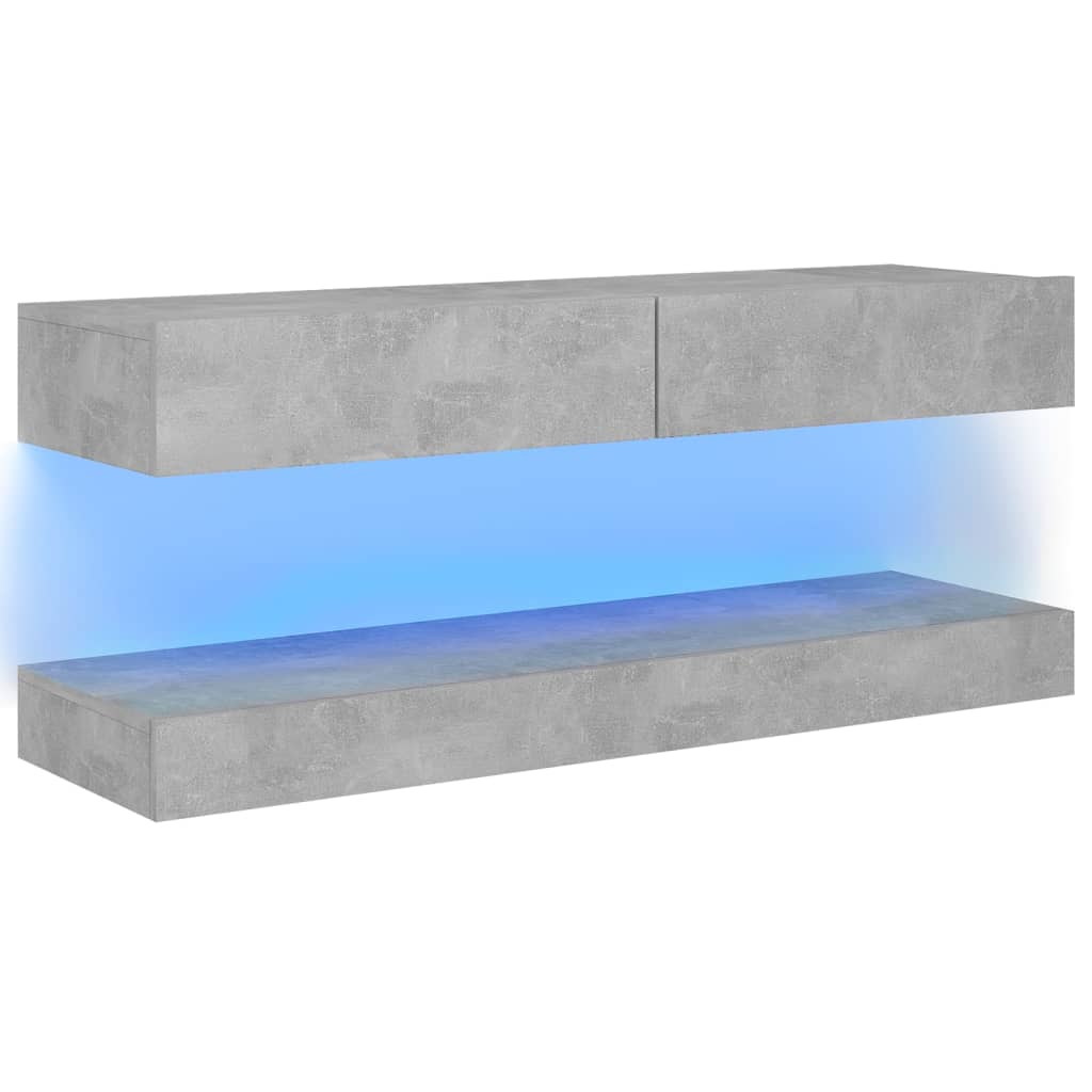 

vidaXL TV Cabinet with LED Lights Concrete Gray 47.2"x13.8"