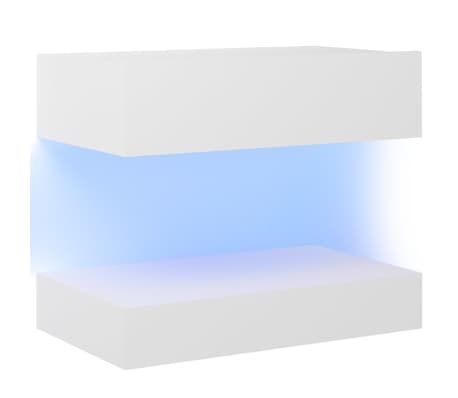vidaXL telerialus LED-tuledega, 2 tk, valge, 60 x 35 cm
