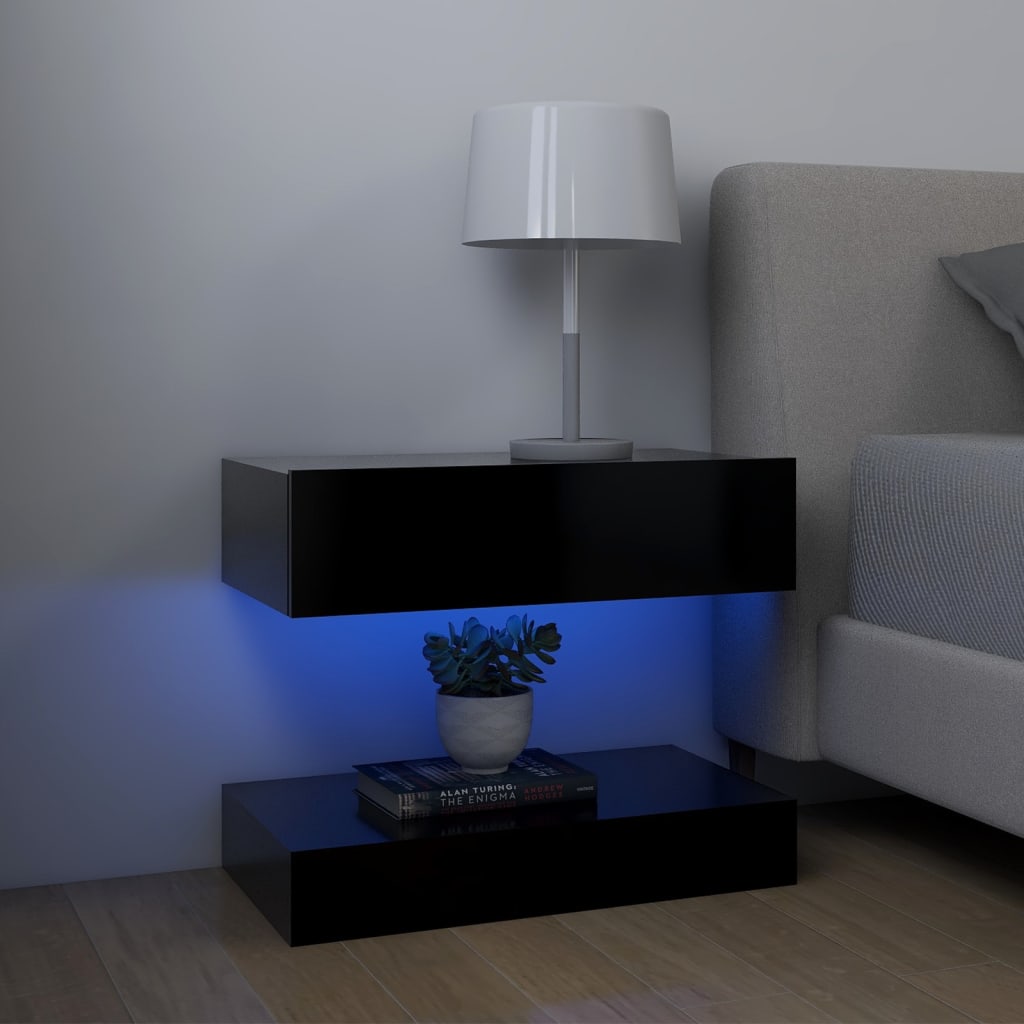 Meuble TV avec lumières LED Noir 60×35 cm | meublestv.fr 7
